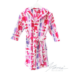 Детски халат за баня - Зоо Розов